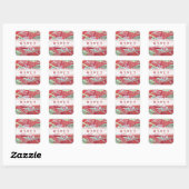 Japans Washi Art Rode Bloemen "Dank u" Vierkant Vierkante Sticker (Vel)