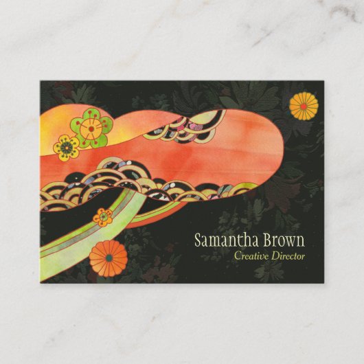 Japans washi patroon uniek visitekaartje (Voorkant)