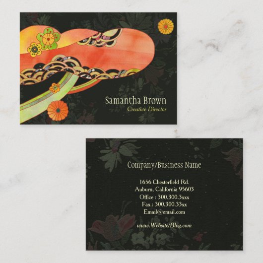 Japans washi patroon uniek visitekaartje (Voorkant / Achterkant)