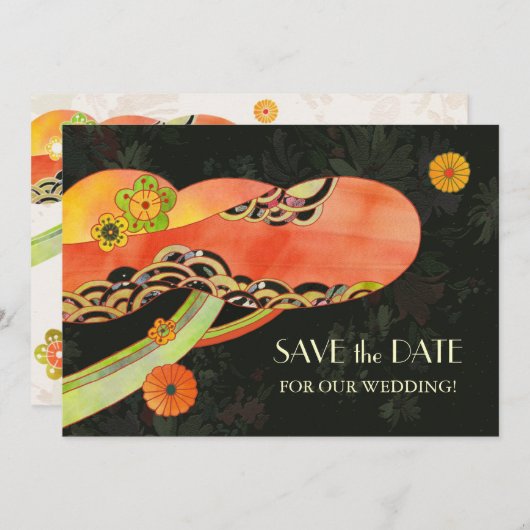 Japans washuwelijk sparen de datumuitnodigingen save the date (Voorkant / Achterkant)