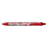 Japans waswerk Red Floral Origami Yuzen Pen (Achterkant)