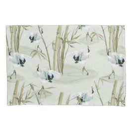 Japans Waterverf Aziatisch kunstvogelpatroon Kussensloop