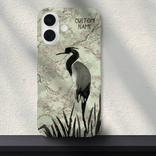 Japans Waterverf Cherry Blossom Kraanvogel iPhone 16 Hoesje