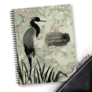 Japans Waterverf Crane Cherry Blossom Journal Notitieboek