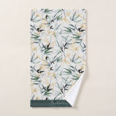 Japans Waterverf Gold Green Bamboe Patroon Bad Handdoek (Handdoek)