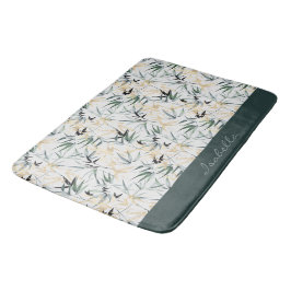 Japans Waterverf Gold Green Bamboe Patroon Badmat