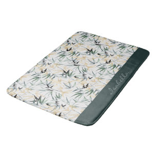 Japans Waterverf Gold Green Bamboe Patroon Badmat