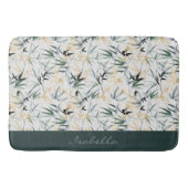 Japans Waterverf Gold Green Bamboe Patroon Badmat (Voorkant)