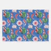 Japans Waterverf Kunst Aziatische Koi Bloem Inpakpapier Vel (Voorkant 3)