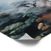 Japans Waterverf Landschap Bergmeer Poster (Hoek)