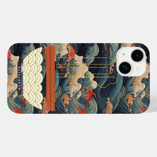 Japans Wave Monogram Ramen Case-Mate iPhone Case (Achterkant (horizontaal))