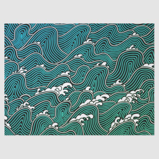 JAPANS WAVE PATTERN-weefselpapier Tissuepapier (Voorkant)