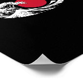 Japans Wave Restaurant Logo Red Circle Zwart Poster (Hoek)