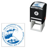 Japans Wave Ronde Familienaam Retouradres Zelfinktende Stempel (In situ)