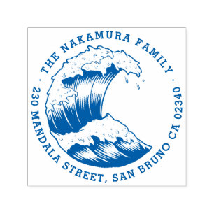 Japans Wave Ronde Familienaam Retouradres Zelfinktende Stempel