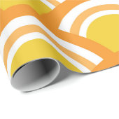 Japans Wave Seigaiha Patroon Geel Sinaasappel Cadeaupapier (Rol Hoek)