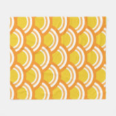 Japans Wave Seigaiha Patroon Geel Sinaasappel Fleece Deken (Voorkant (Horizontaal))