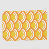 Japans Wave Seigaiha Patroon Geel Sinaasappel Golfhanddoek (Horizontaal)