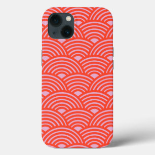 Japans Wave Seigaiha Pattern Roze Rood Case-Mate iPhone Case