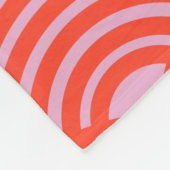 Japans Wave Seigaiha Pattern Roze Rood Fleece Deken (Hoek)