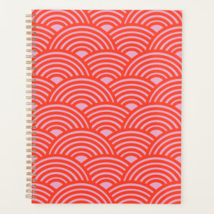 Japans Wave Seigaiha Pattern Roze Rood Planner