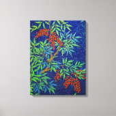  Japans weefsel - bessen en bladeren Canvas Afdruk (Voorkant)