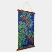 Japans weefsel - bessen en bladeren Hangend Wandkleed (Gebogen)