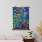 Japans weefsel - bessen en bladeren Hangend Wandkleed (Slaapkamer)