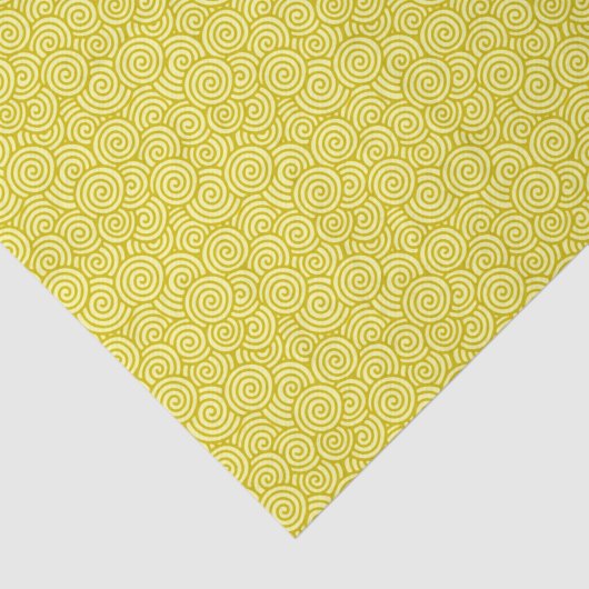 Japans wervelingspatroon - mosterd en lichtgeel tissuepapier (Detail)