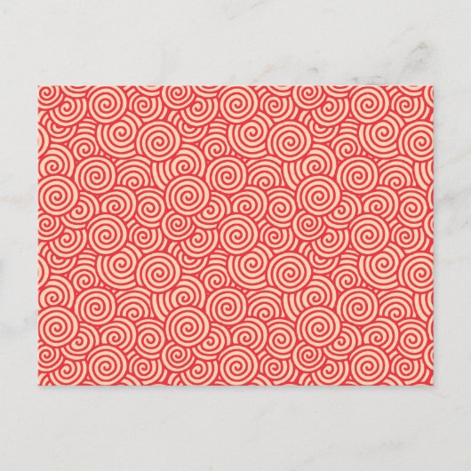 Japans wervelpatroon - koraal sinaasappel briefkaart (Voorkant)