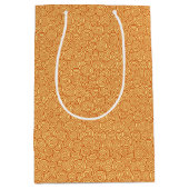 Japans wervelpatroon - mandarijn en licht sinaasap medium cadeauzakje (Voorkant)