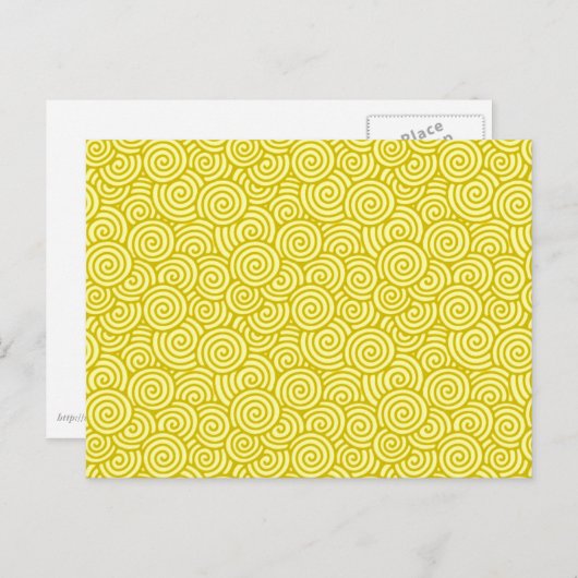 Japans wervelpatroon - mosterd en lichtgeel briefkaart (Voorkant / Achterkant)