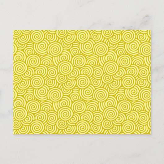 Japans wervelpatroon - mosterd en lichtgeel briefkaart (Voorkant)