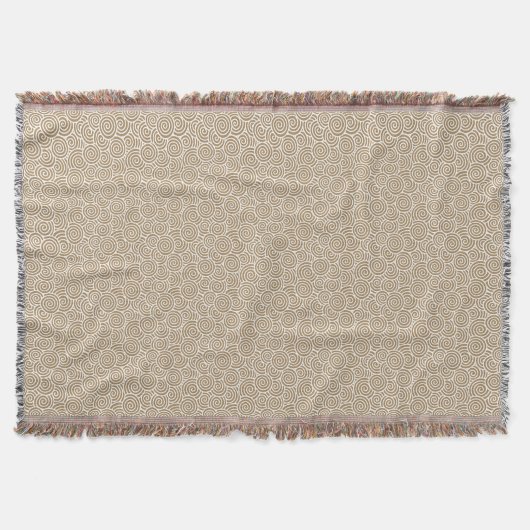 Japans wervelpatroon - taupe tan en wit deken (Voorkant)