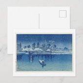 Japans Winter Night Vist Scene Briefkaart (Voorkant / Achterkant)