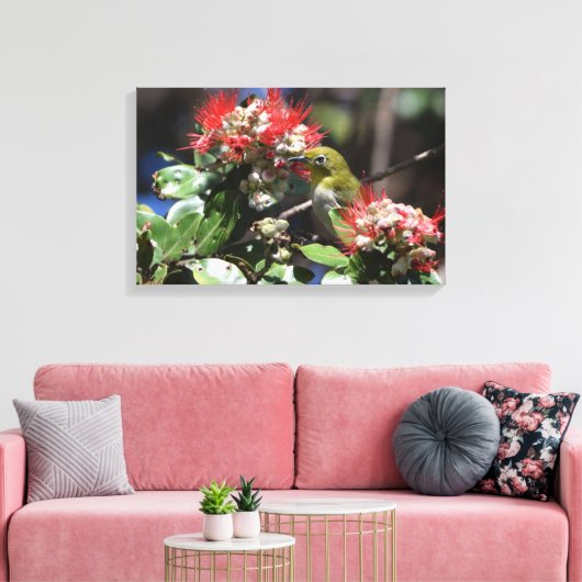 Japans wit oog canvas afdruk (Insitu (Woonkamer))