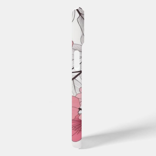 Japans Wit Roze Sakura Kersenbloesem Patroon Case-Mate iPhone Case (Achterkant / Rechts)