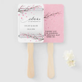 Japans Witte Rol Cherry Blossom Tree Wedding Handwaaier (Voorkant en achterkant)