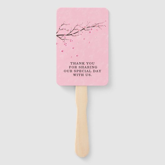 Japans Witte Rol Cherry Blossom Tree Wedding Handwaaier (Achterkant)