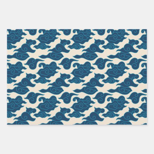 Japans wolkenpatroon inpakpapier vel (Voorkant 3)