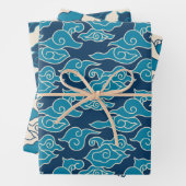 Japans wolkenpatroon inpakpapier vel (In situ)