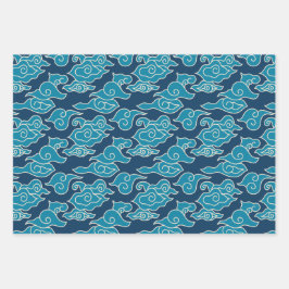 Japans wolkenpatroon inpakpapier vel