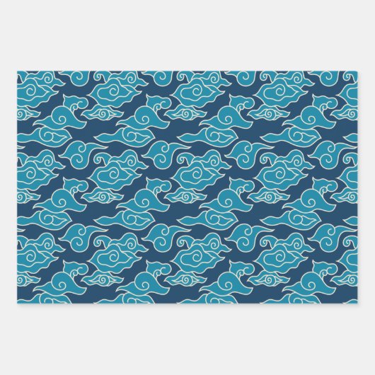 Japans wolkenpatroon inpakpapier vel (Voorkant)