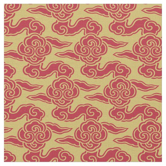 Japans wolkenrood goud stof (Close Up)