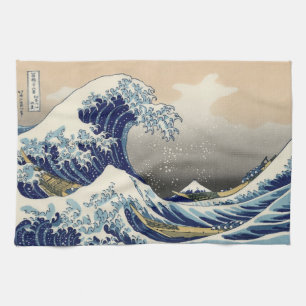 Japans Woodblock: Big Wave van Kanagawa Theedoek