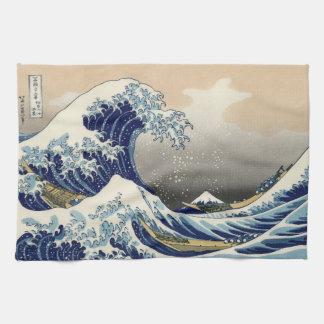 Japans Woodblock: Big Wave van Kanagawa Theedoek