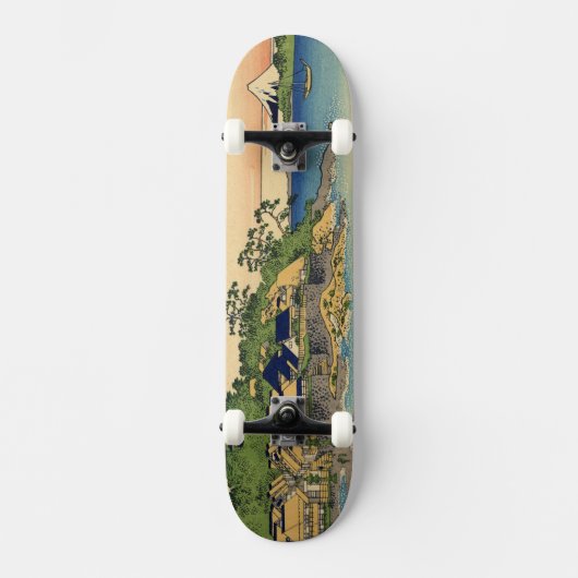 Japans Woodblock: Enoshima in de provincie Sagami Persoonlijk Skateboard (Voorkant)