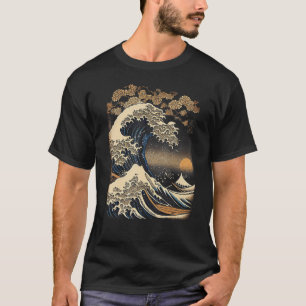 Japans Woodblock Great Wave Stijlvolle Grap T-shirt