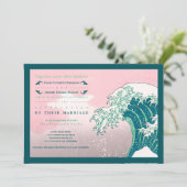 Japans Woodblock print Wedding Invitations Kaart (Staand voorkant)