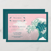 Japans Woodblock print Wedding Invitations Kaart (Voorkant / Achterkant)